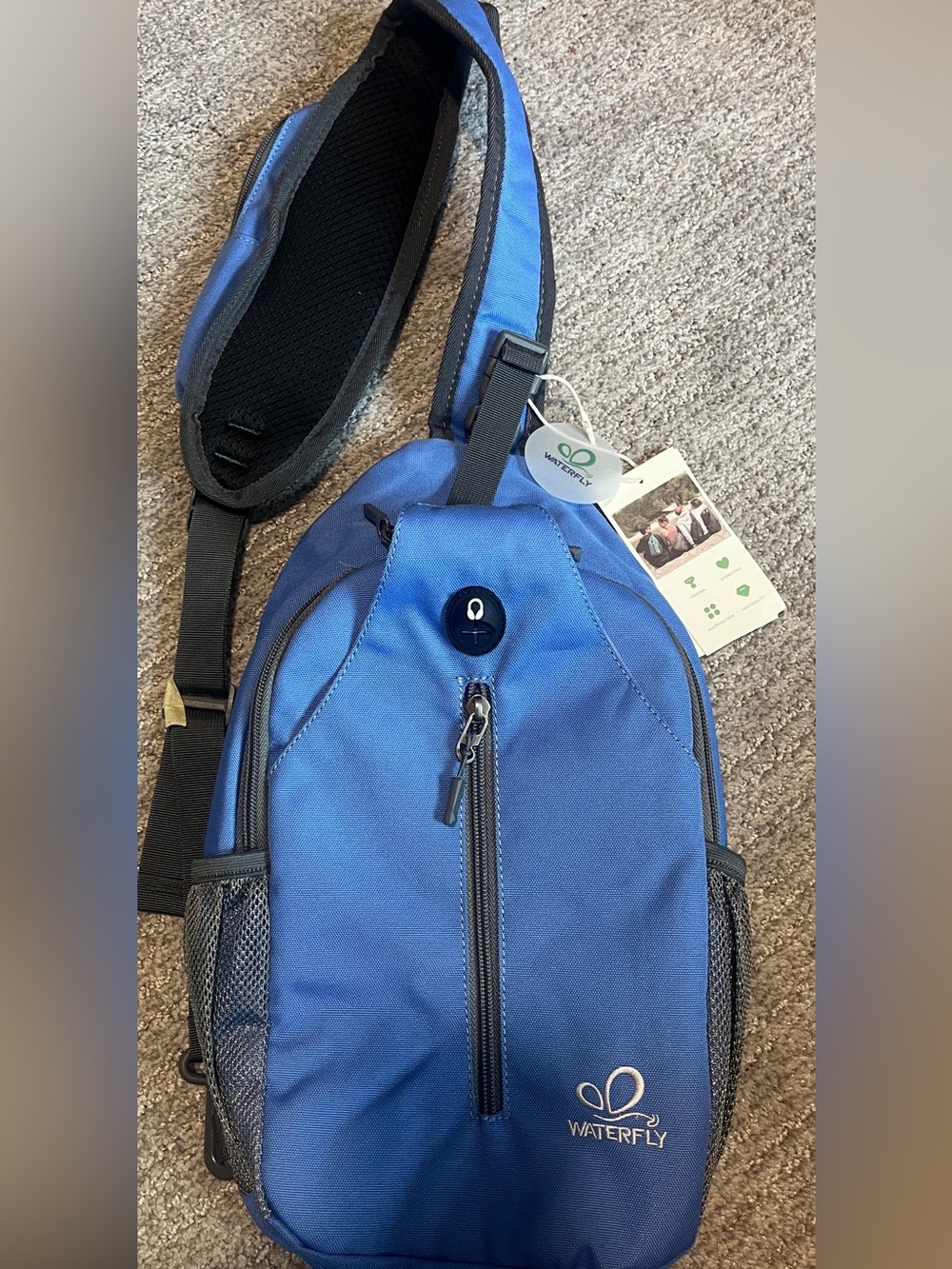 WATERFLY Crossbody Sling Backpack Sling Bag Travel Hiking Chest Bag Daypack - Picture 7 of 8